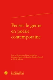 Penser le genre en poésie contemporaine