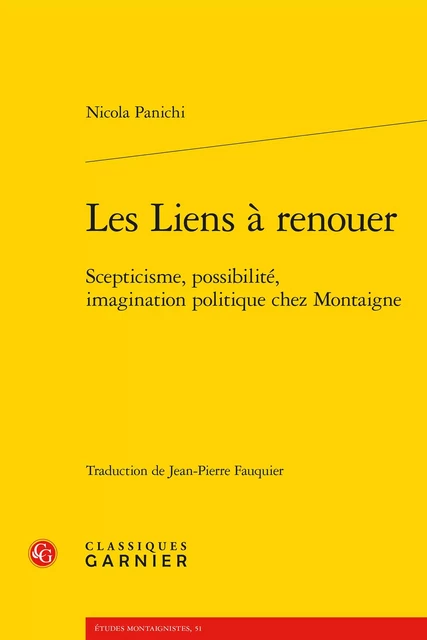 Les Liens à renouer - Nicola Panichi - CLASSIQ GARNIER