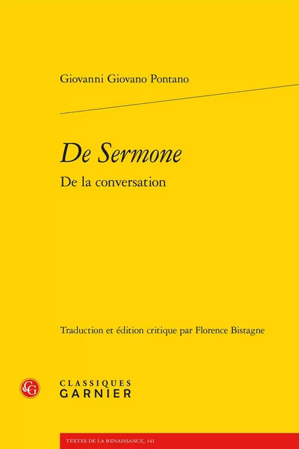 De Sermone - Giovanni Giovano Pontano - CLASSIQ GARNIER