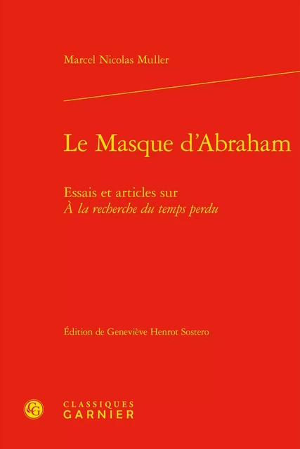 Le Masque d'Abraham - Marcel Nicolas Muller - CLASSIQ GARNIER