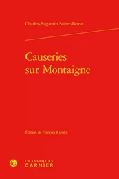 Causeries sur Montaigne