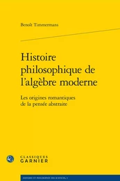 Histoire philosophique de l'algèbre moderne