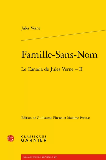 Famille-Sans-Nom - Jules Verne - CLASSIQ GARNIER