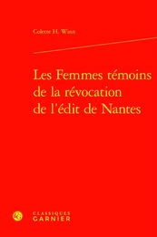 Les Femmes témoins de la révocation de l'édit de Nantes