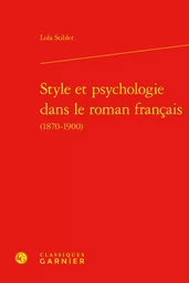 Style et psychologie dans le roman français