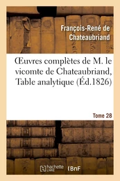 Oeuvres complètes de M. le vicomte de Chateaubriand, Tome 28 Table analytique