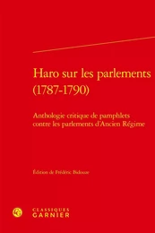 Haro sur les parlements (1787-1790)