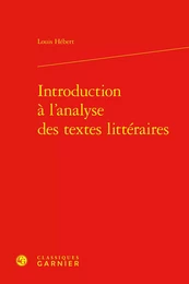 Introduction à l'analyse des textes littéraires