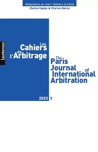 Les cahiers de l'arbitrage 3-2023 -  COLLECTIF GRF - LGDJ