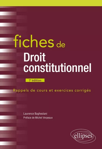 Fiches de droit constitutionnel - Laurence Baghestani - EDITION MARKETING