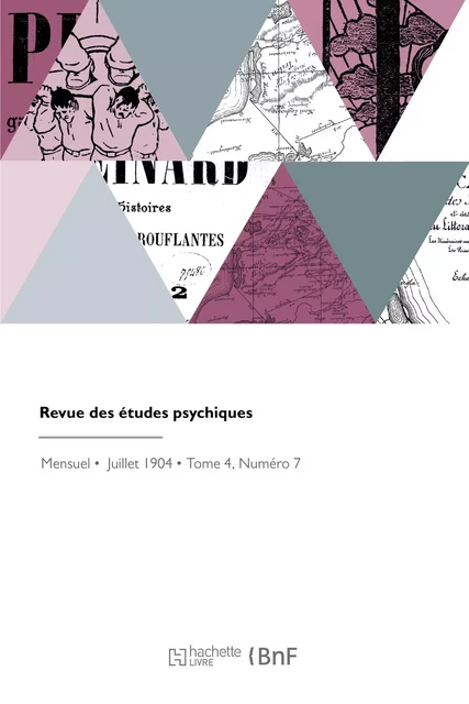 Revue des études psychiques - Alessandro Baudi di Vesme - HACHETTE BNF