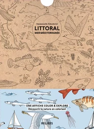 Affiche à colorier – Littoral mer Méditerranée