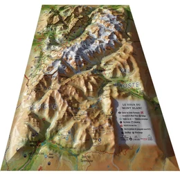 CARTE EN RELIEF DU TOUR DU MONT BLANC