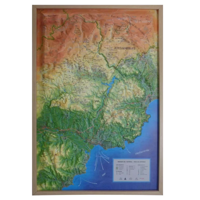 CARTE EN RELIEF DU MASSIF DE L'ESTEREL - PAYS DE FAYENCE -  3DMAP - 3DMAP