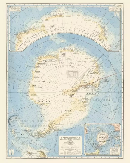 Carte – Antarctique - Géographie nostalgique -  - RELIEFS