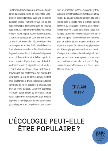 L'écologie peut-elle être populaire ? - Erwan Ruty - Le Bord de l'Eau