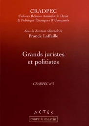 Grands juristes et politistes - CRADPEC n°3