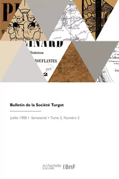 Bulletin de la Société Turgot