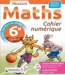 Cahier numérique iParcours Maths 6e (clé USB) 2021