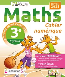 Cahier numérique iParcours Maths 3e (clé USB) 2022