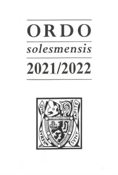 Ordo Solesmensis 2021/2022 -  Collectif - SOLESMES