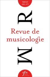 Revue de musicologie tome 97, n° 2 (2011)