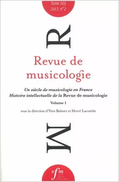 Revue de musicologie tome 103, n° 2 (2017)