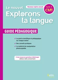 Le nouvel Explorons la langue CM1- Guide pédagogique 2020