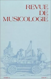 Revue de musicologie tome 65, n° 1 (1979)