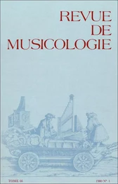 Revue de musicologie tome 66, n° 1 (1980)