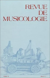 Revue de musicologie tome 70, n° 2 (1984)