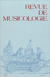 Revue de musicologie tome 77, n° 2 (1991)