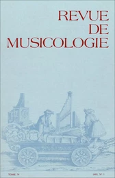 Revue de musicologie tome 79, n° 1 (1993)