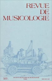 Revue de musicologie tome 84, n° 1 (1998)