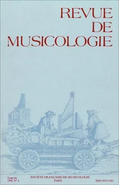 Revue de musicologie tome 84, n° 2 (1998)