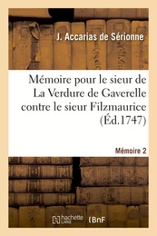 Mémoire servant de réponse, pour le sieur de La Verdure de Gaverelle contre le sieur Filzmaurice