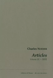 Articles. Volume 3 - 1831