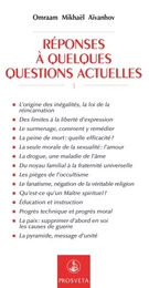 REPONSES A QUELQUES QUESTIONS ACTUELLES