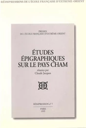 Etudes épigraphiques sur le pays cham