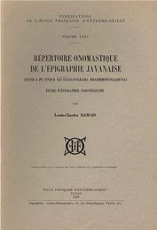 Répertoire onomastique de l'épigraphie javanaise