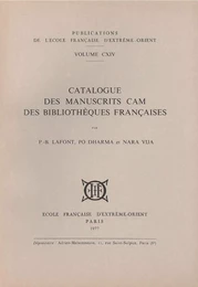 Catalogue des manuscrits cam des bibliothèques françaises