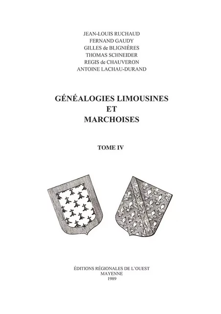 Généalogies Limousines et Marchoises T04 - Jean-Louis Ruchaud - FLOCH