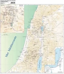 Carte de Terre Sainte et de Jérusalem au temps de Jésus selon l'évangile tel qu'il m'a été révélé de Maria Valtorta - F126