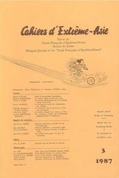 Cahiers d'Extrême-Asie n° 03 (1987)