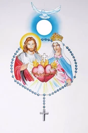 Image coeurs unis de Jésus et Marie lot de 20 - F67a