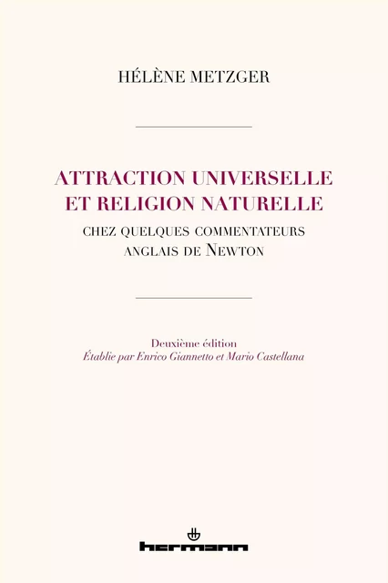 Attraction universelle et religion naturelle - Hélène Metzger - HERMANN