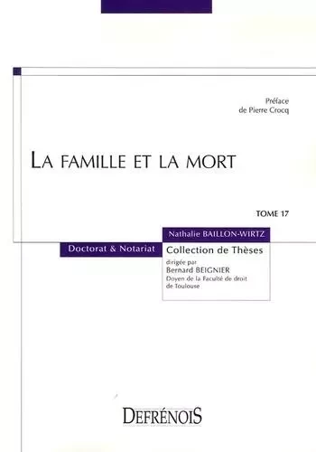 la famille et la mort -  Baillon-wirtz n. - DEFRENOIS