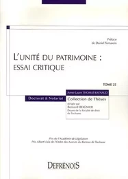 L'UNITÉ DU PATRIMOINE : ESSAI CRITIQUE