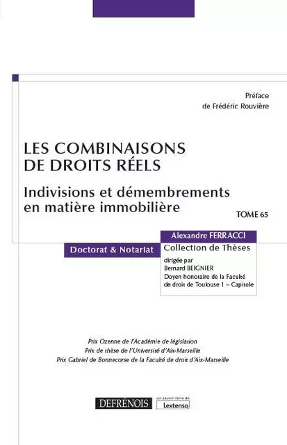 Les combinaisons de droits réels - Alexandre Ferracci - DEFRENOIS