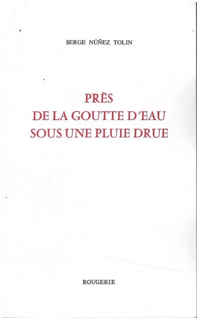 PRES DE LA GOUTTE D'EAU SOUS UNE PLUIE DRUE - Serge Núñez Tolin - ROUGERIE